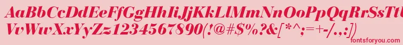 フォントBodoniDisplayBolditalic – ピンクの背景に赤い文字