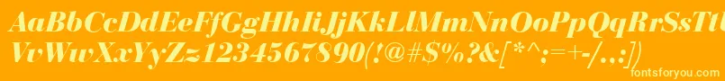 BodoniDisplayBolditalic Font – Yellow Fonts on Orange Background