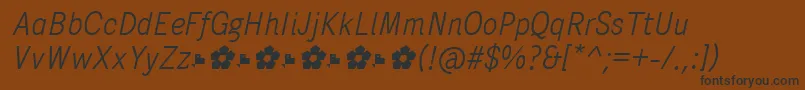 PentaySansLightItalic Font – Black Fonts on Brown Background