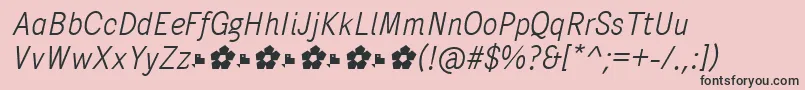Шрифт PentaySansLightItalic – чёрные шрифты на розовом фоне