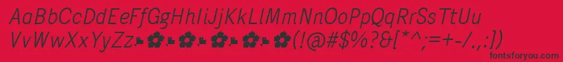 フォントPentaySansLightItalic – 赤い背景に黒い文字