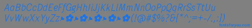 PentaySansLightItalic-Schriftart – Blaue Schriften auf grauem Hintergrund
