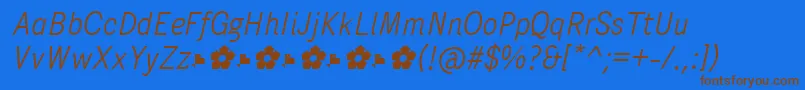 PentaySansLightItalic Font – Brown Fonts on Blue Background