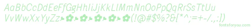PentaySansLightItalic-fontti – vihreät fontit