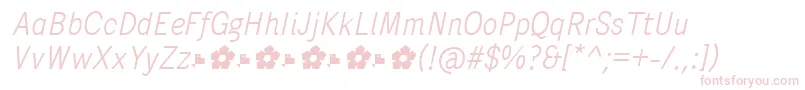 フォントPentaySansLightItalic – 白い背景にピンクのフォント