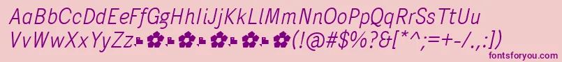PentaySansLightItalic-Schriftart – Violette Schriften auf rosa Hintergrund