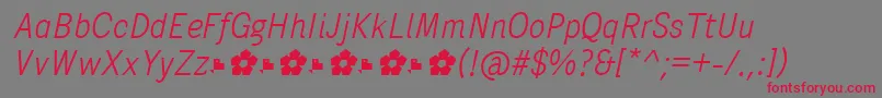 PentaySansLightItalic Font – Red Fonts on Gray Background
