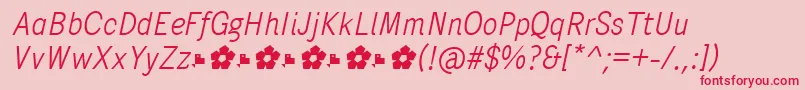 PentaySansLightItalic Font – Red Fonts on Pink Background