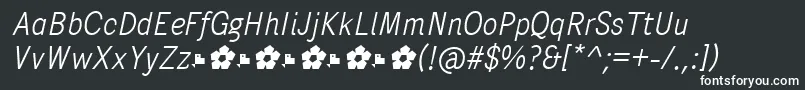 PentaySansLightItalic-fontti – valkoiset fontit