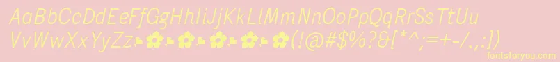 PentaySansLightItalic Font – Yellow Fonts on Pink Background