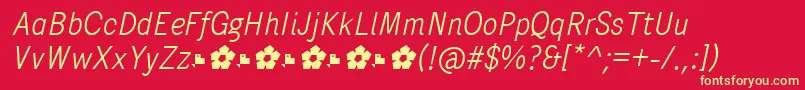 PentaySansLightItalic Font – Yellow Fonts on Red Background