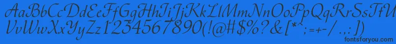 Vesnac-Schriftart – Schwarze Schriften auf blauem Hintergrund