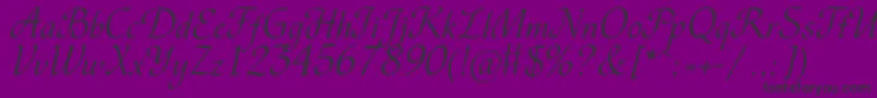 Fonte Vesnac – fontes pretas em um fundo violeta