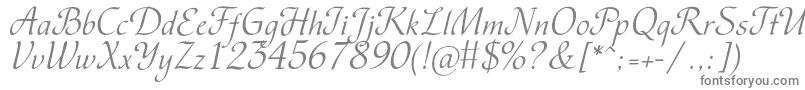 Vesnac-fontti – harmaat kirjasimet valkoisella taustalla