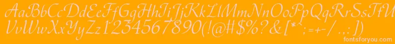 Vesnac-Schriftart – Rosa Schriften auf orangefarbenem Hintergrund