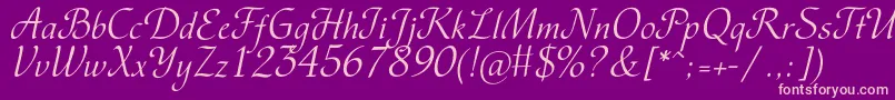 Vesnac-fontti – vaaleanpunaiset fontit violetilla taustalla