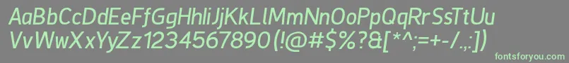 Шрифт DeLuxeNextItalic – зелёные шрифты на сером фоне