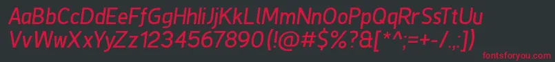Więcej informacji o czcionce DeLuxeNextItalic Czcionka DeLuxeNextItalic – czerwone czcionki na czarnym tle