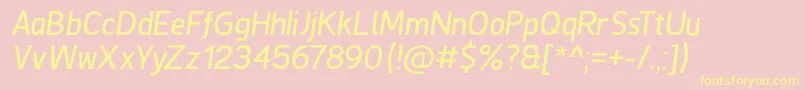 DeLuxeNextItalic Font – Yellow Fonts on Pink Background