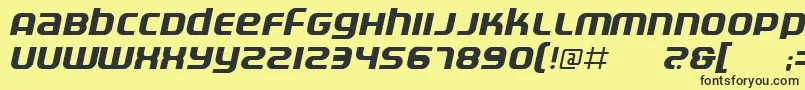 ElectrofiedItalic Font – Black Fonts on Yellow Background