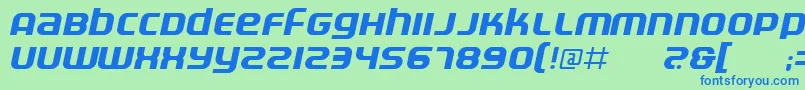 ElectrofiedItalic-fontti – siniset fontit vihreällä taustalla