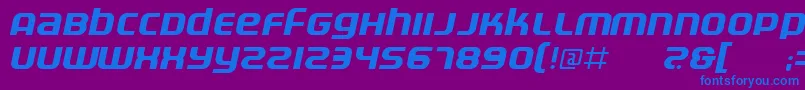 フォントElectrofiedItalic – 紫色の背景に青い文字