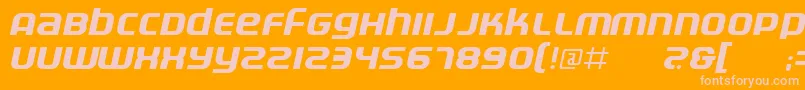 Więcej informacji o czcionce ElectrofiedItalic Czcionka ElectrofiedItalic – różowe czcionki na pomarańczowym tle