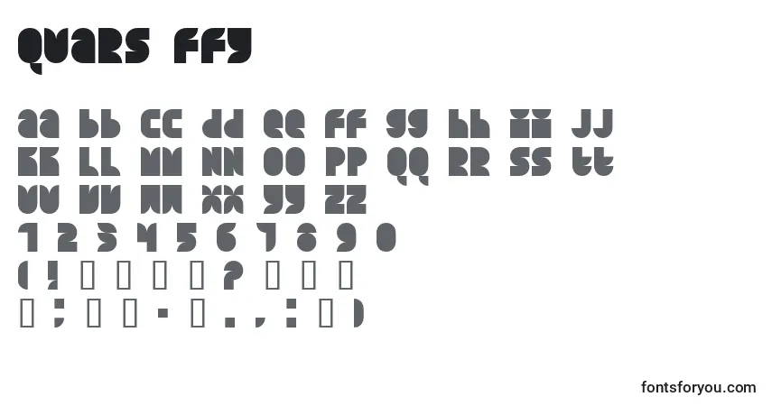 Czcionka Quars ffy – alfabet, cyfry, specjalne znaki