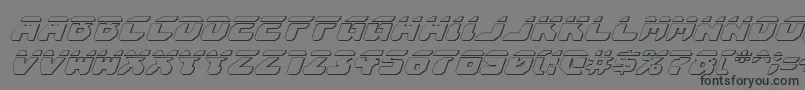 AstropolisLaser3DItalic-fontti – mustat fontit harmaalla taustalla