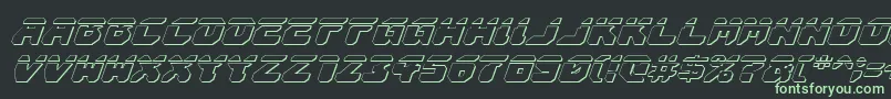 AstropolisLaser3DItalic Font – Green Fonts on Black Background