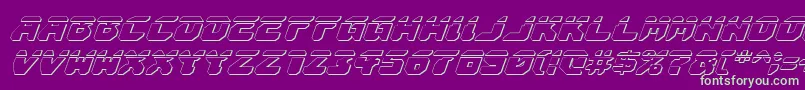 AstropolisLaser3DItalic Font – Green Fonts on Purple Background