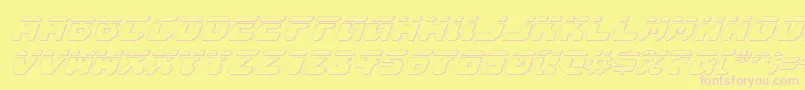 Fonte AstropolisLaser3DItalic – fontes rosa em um fundo amarelo