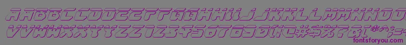 Czcionka AstropolisLaser3DItalic – fioletowe czcionki na szarym tle