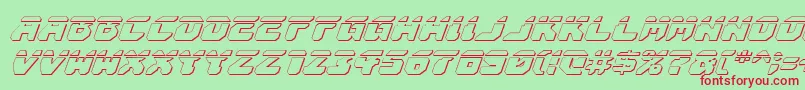 AstropolisLaser3DItalic Font – Red Fonts on Green Background