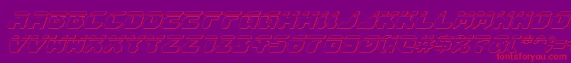 AstropolisLaser3DItalic Font – Red Fonts on Purple Background