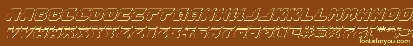 AstropolisLaser3DItalic-fontti – keltaiset fontit ruskealla taustalla