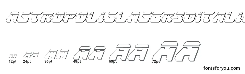 AstropolisLaser3DItalic Font Sizes