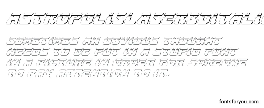 AstropolisLaser3DItalic Font