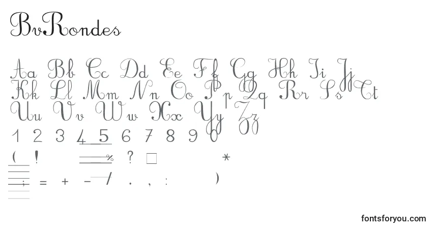 Шрифт BvRondes – алфавит, цифры, специальные символы