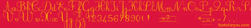 BvRondes-Schriftart – Orangefarbene Schriften auf rotem Hintergrund