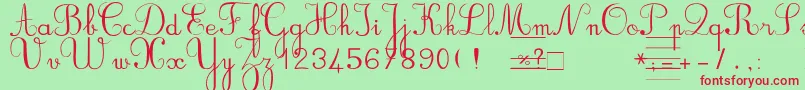 BvRondes Font – Red Fonts on Green Background