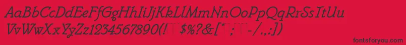 BelweMonoItalicPlain Font – Black Fonts on Red Background