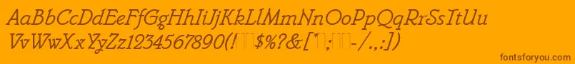 BelweMonoItalicPlain Font – Brown Fonts on Orange Background