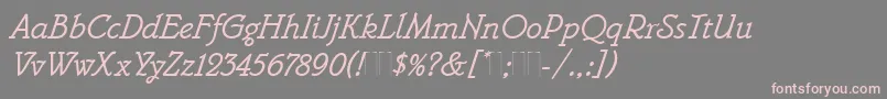 フォントBelweMonoItalicPlain – 灰色の背景にピンクのフォント