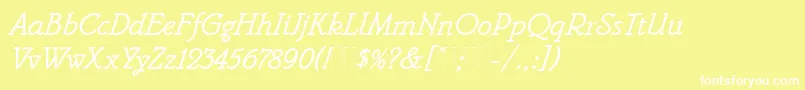 BelweMonoItalicPlain Font – White Fonts on Yellow Background