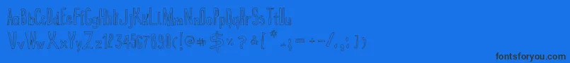 True2dOutline Font – Black Fonts on Blue Background