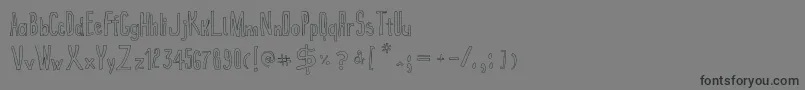 True2dOutline-fontti – mustat fontit harmaalla taustalla