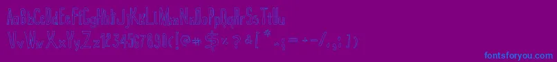 True2dOutline Font – Blue Fonts on Purple Background