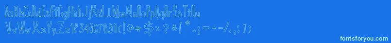 True2dOutline Font – Green Fonts on Blue Background