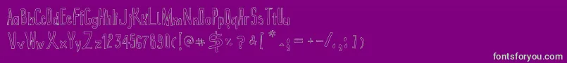 True2dOutline Font – Green Fonts on Purple Background